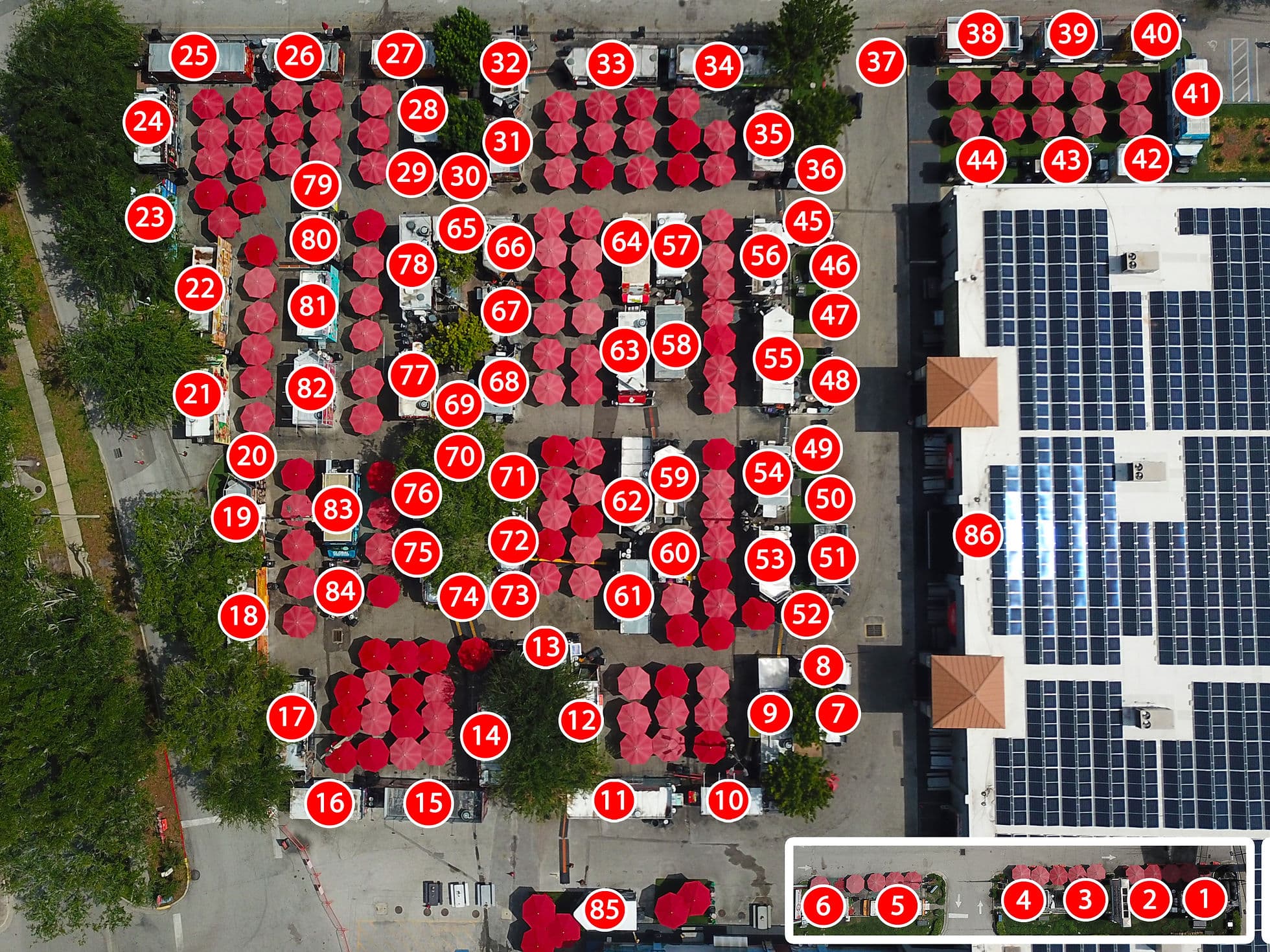World Food Trucks Park Map showing all food truck locations