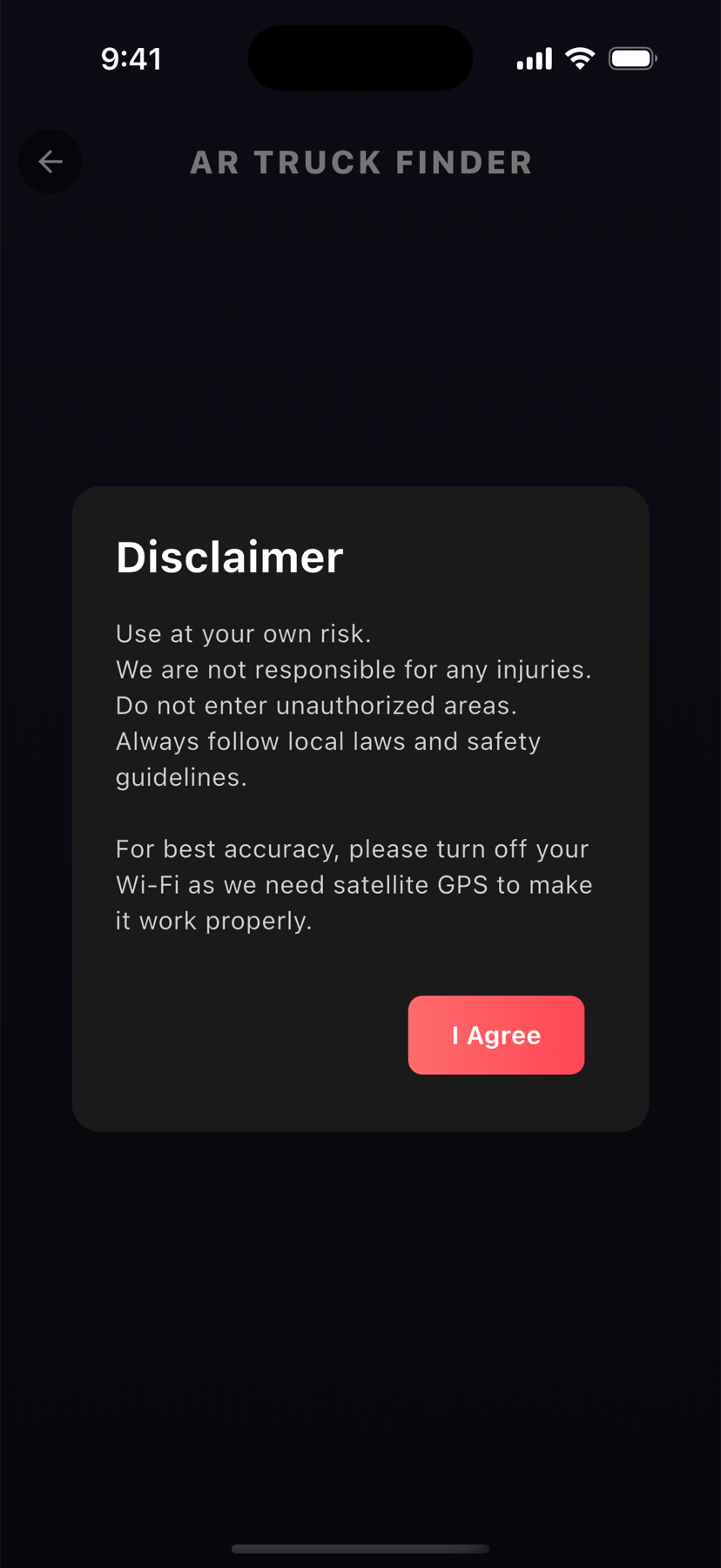 AR Truck Finder with GPS and compass guidance